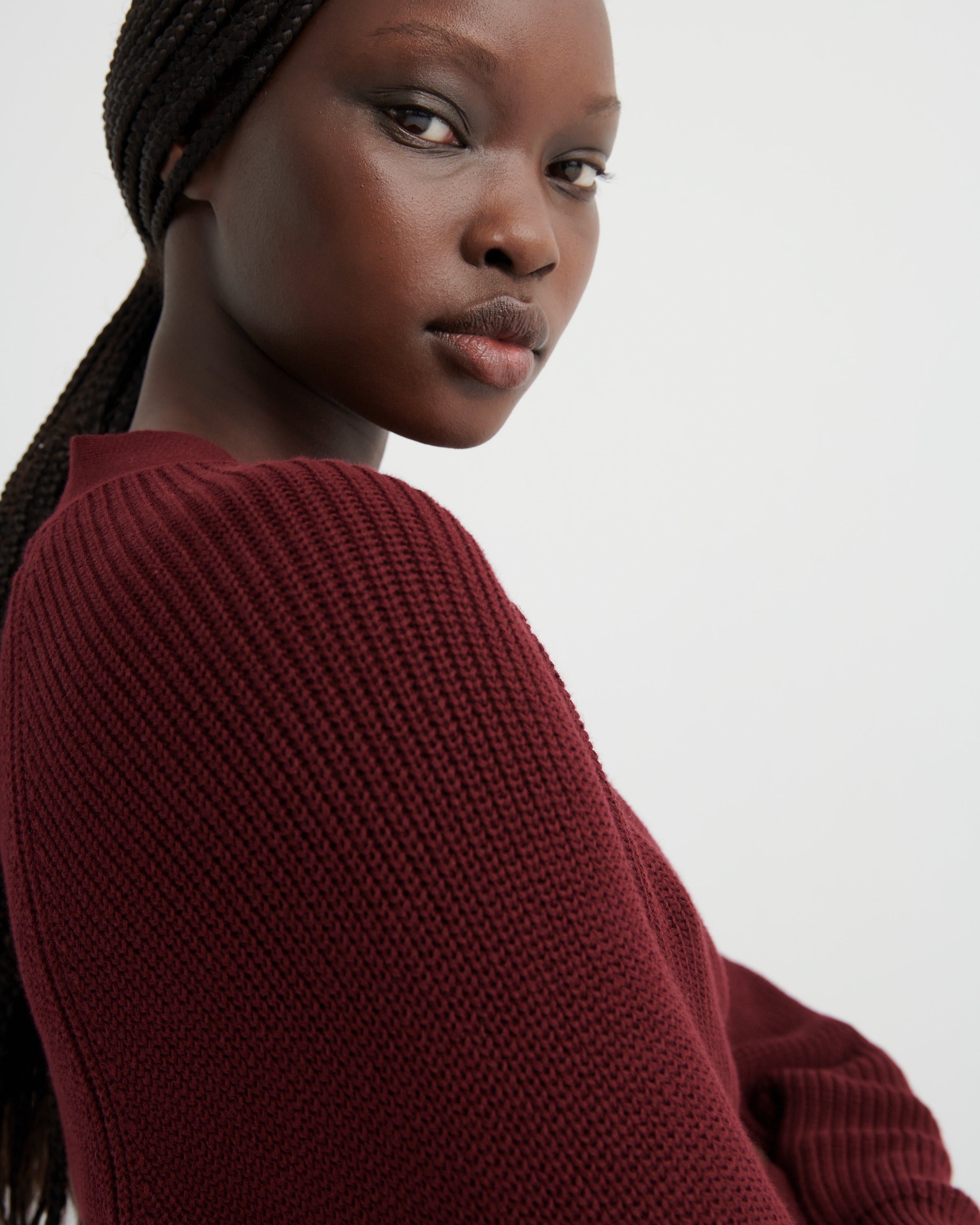 Kowtow Composure Cardigan Maroon