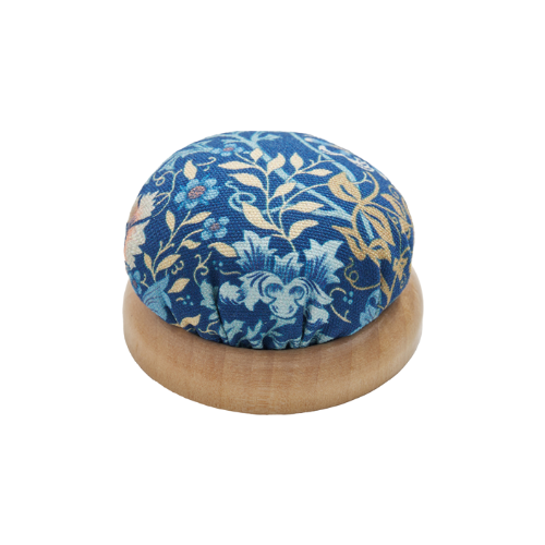 Fabric Pin Cushion w Wooden-base