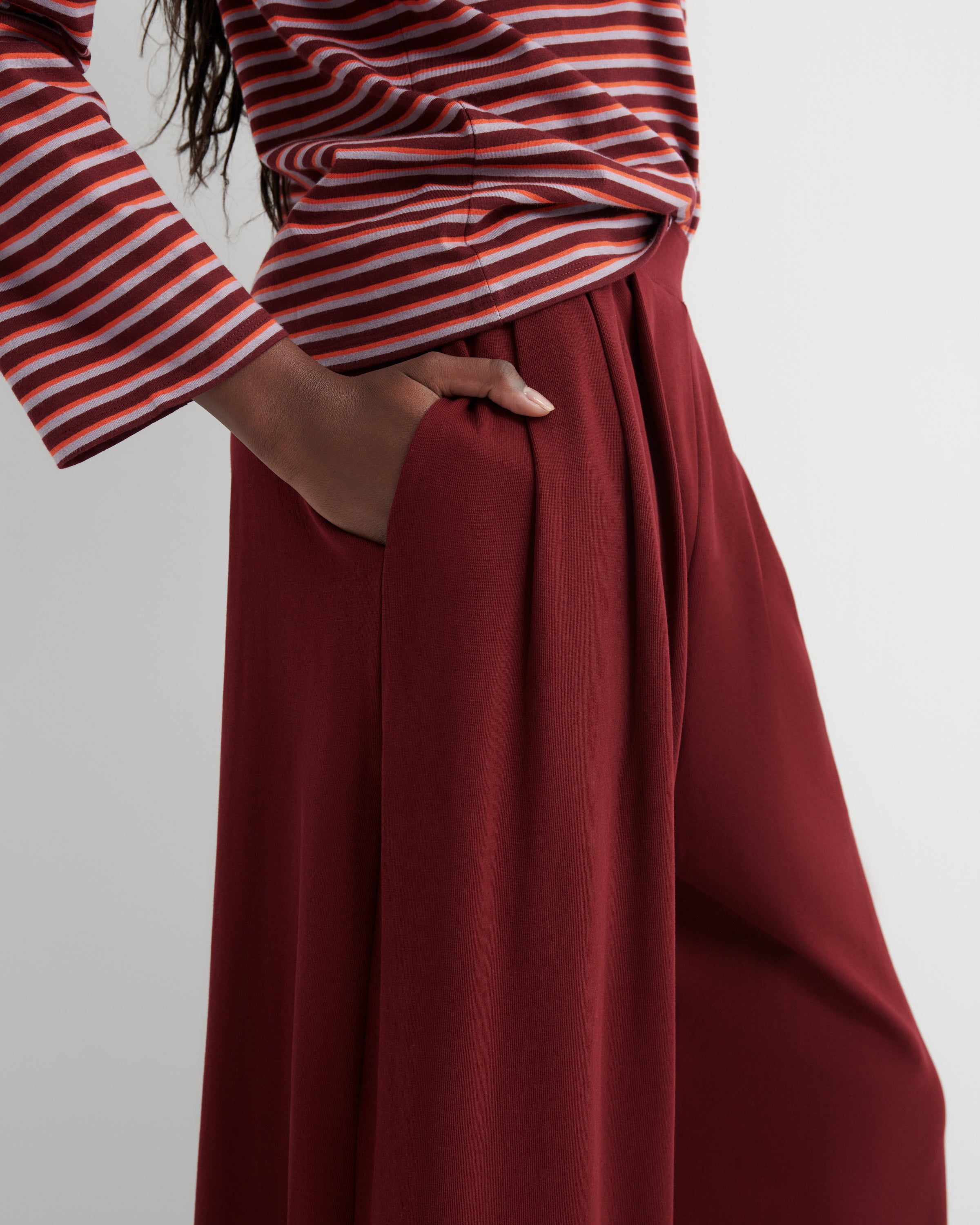 Kowtow Drape Pant Maroon