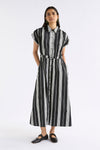 Elk Reza Shirt Dress Fez Stripe Black