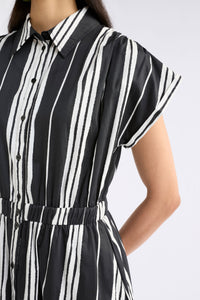 Elk Reza Shirt Dress Fez Stripe Black