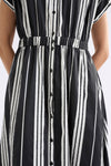 Elk Reza Shirt Dress Fez Stripe Black