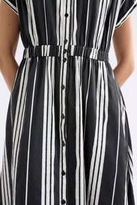 Elk Reza Shirt Dress Fez Stripe Black
