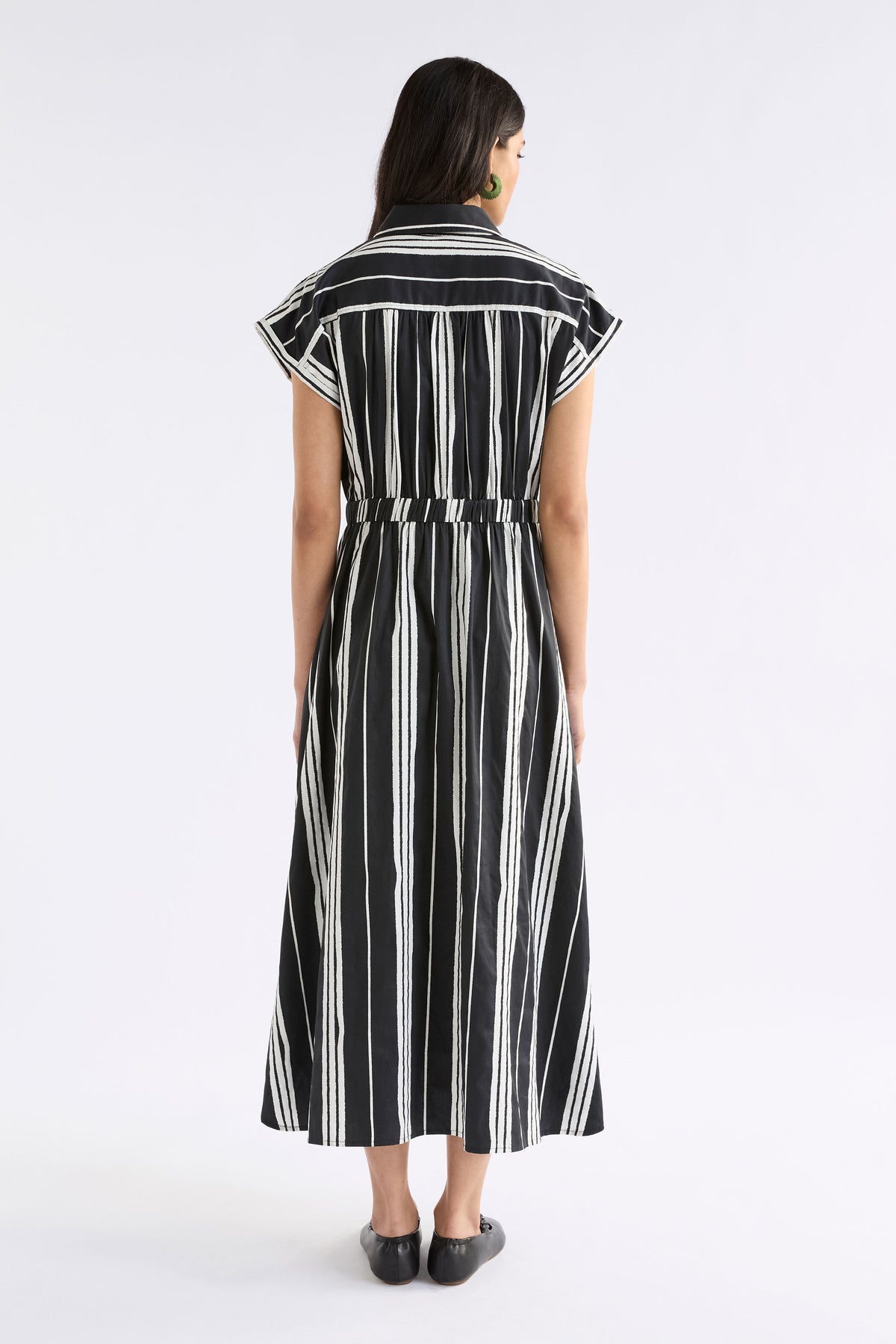 Elk Reza Shirt Dress Fez Stripe Black