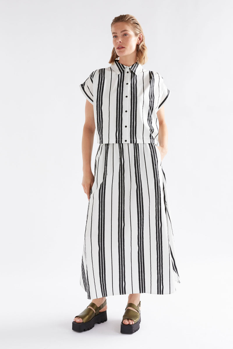 Elk Reza Shirt Fez Stripe White