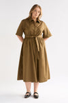 Elk Stuud Long Shirt Dress Olive