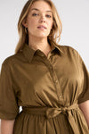 Elk Stuud Long Shirt Dress Olive