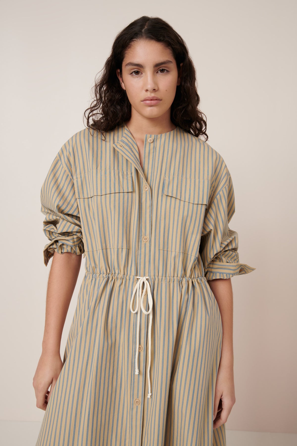 Kowtow Array Dress Double Pinstripe