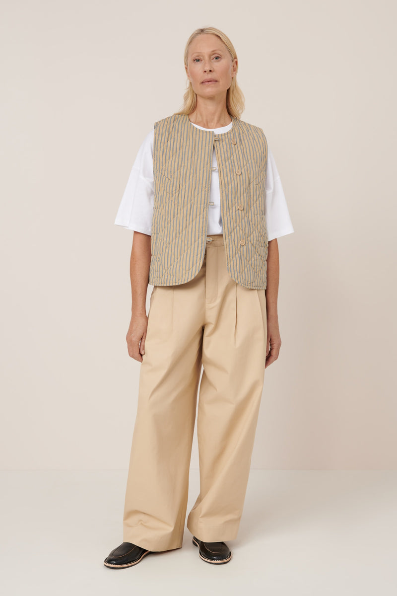 Kowtow Axis Vest Double Pinstripe