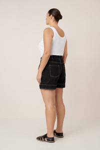 Kowtow Outline Shorts Black Denim