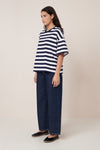 Kowtow Oversized Boxy Tee Navy/White Stripe