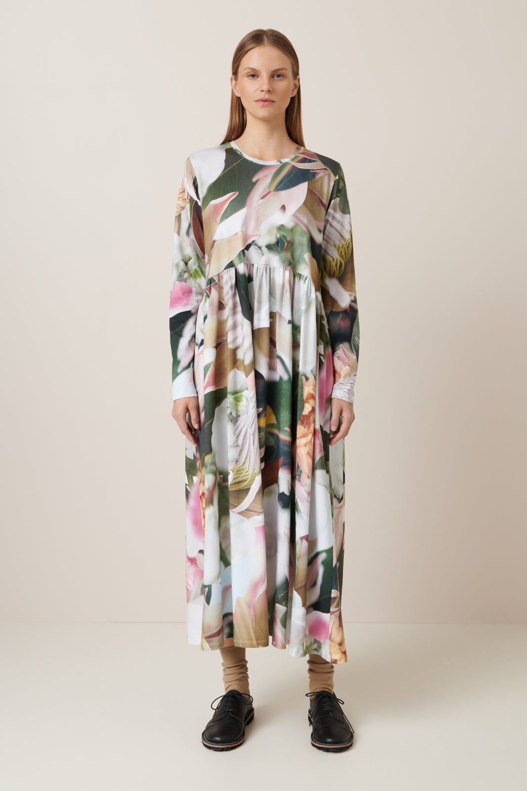 kowtow long sleeve gather dress Long Sleeve Gather Dress Black think alike store