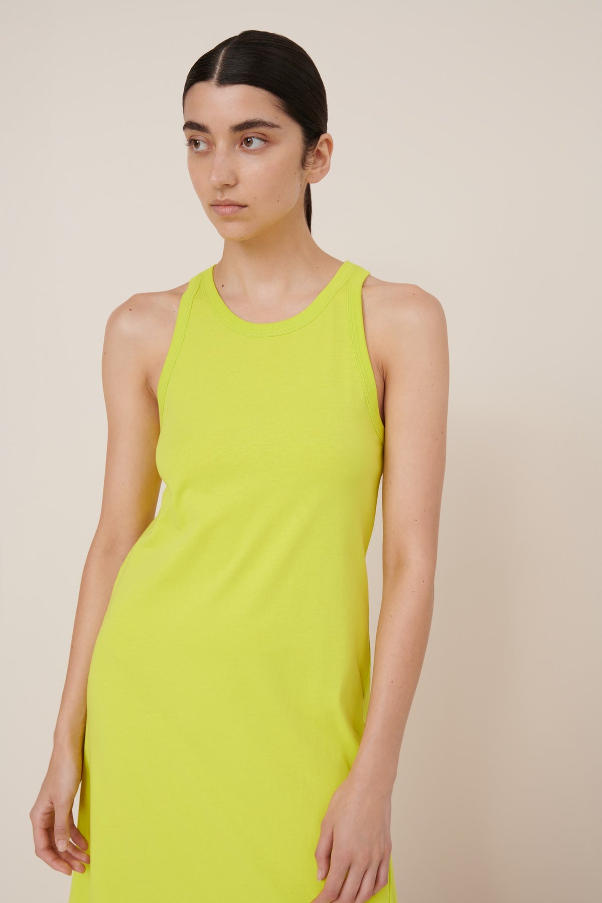 Kowtow Racer Back Dress Fluro Yellow