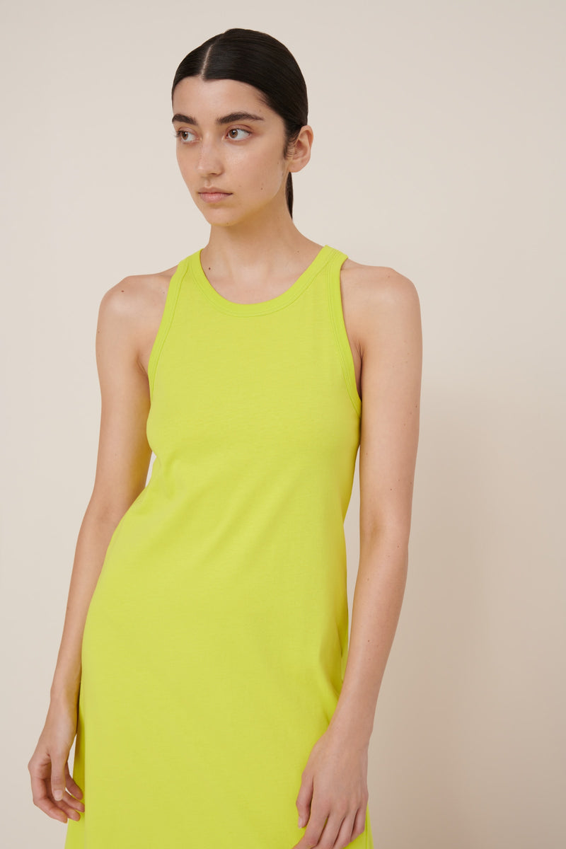 Kowtow Racer Back Dress Fluro Yellow