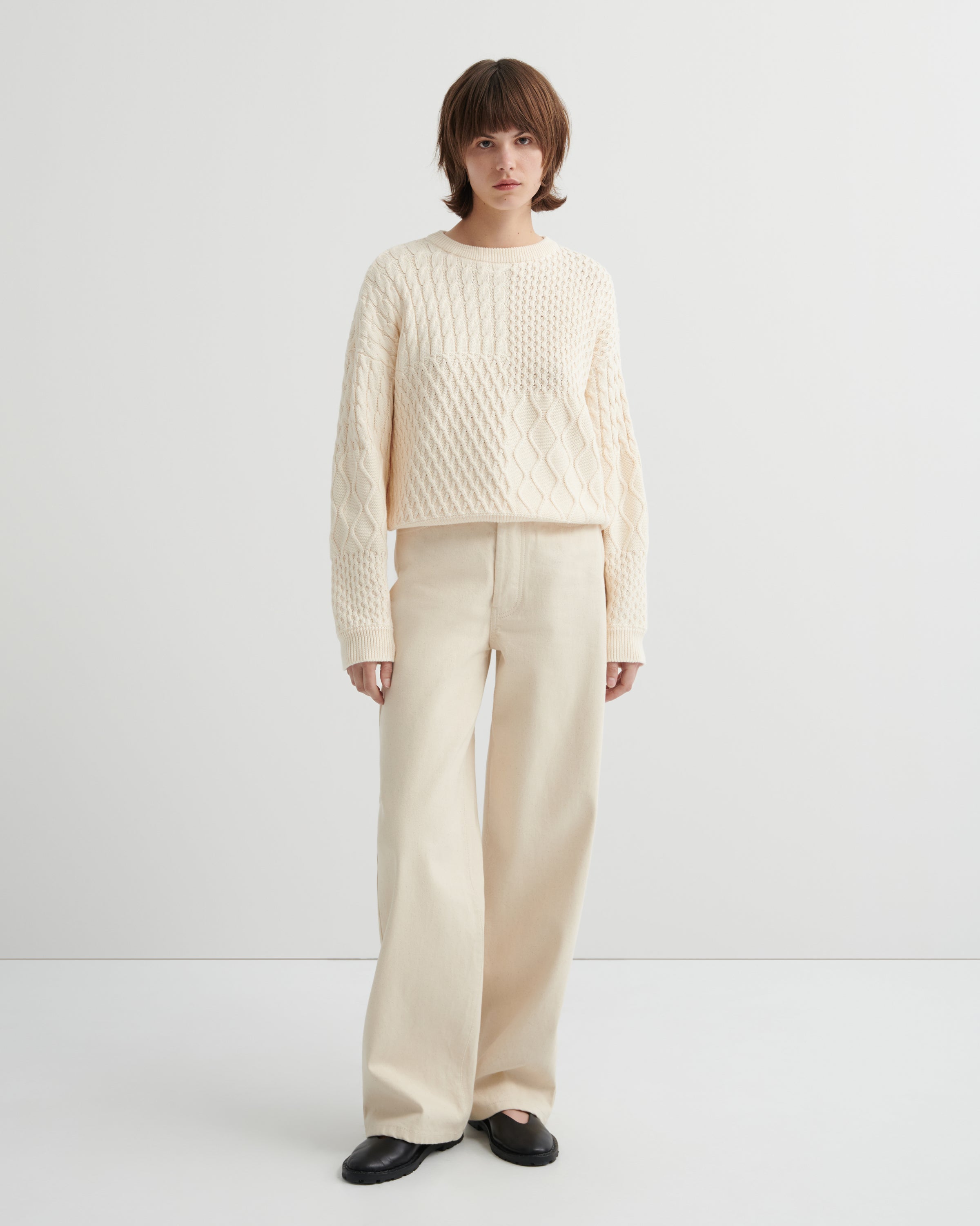 Kowtow Patchwork Jumper Chalk