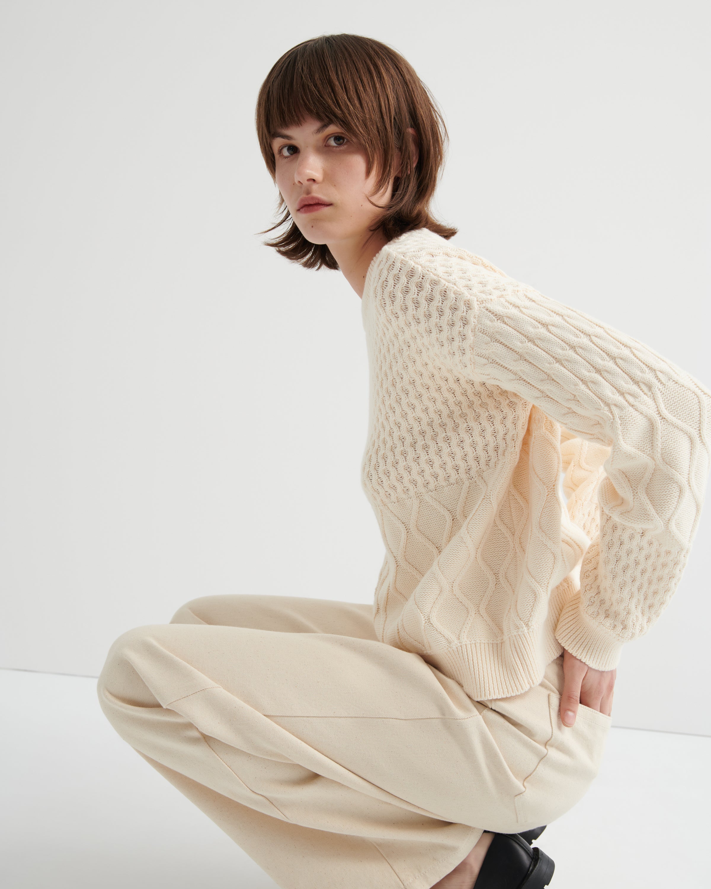 Kowtow Patchwork Jumper Chalk