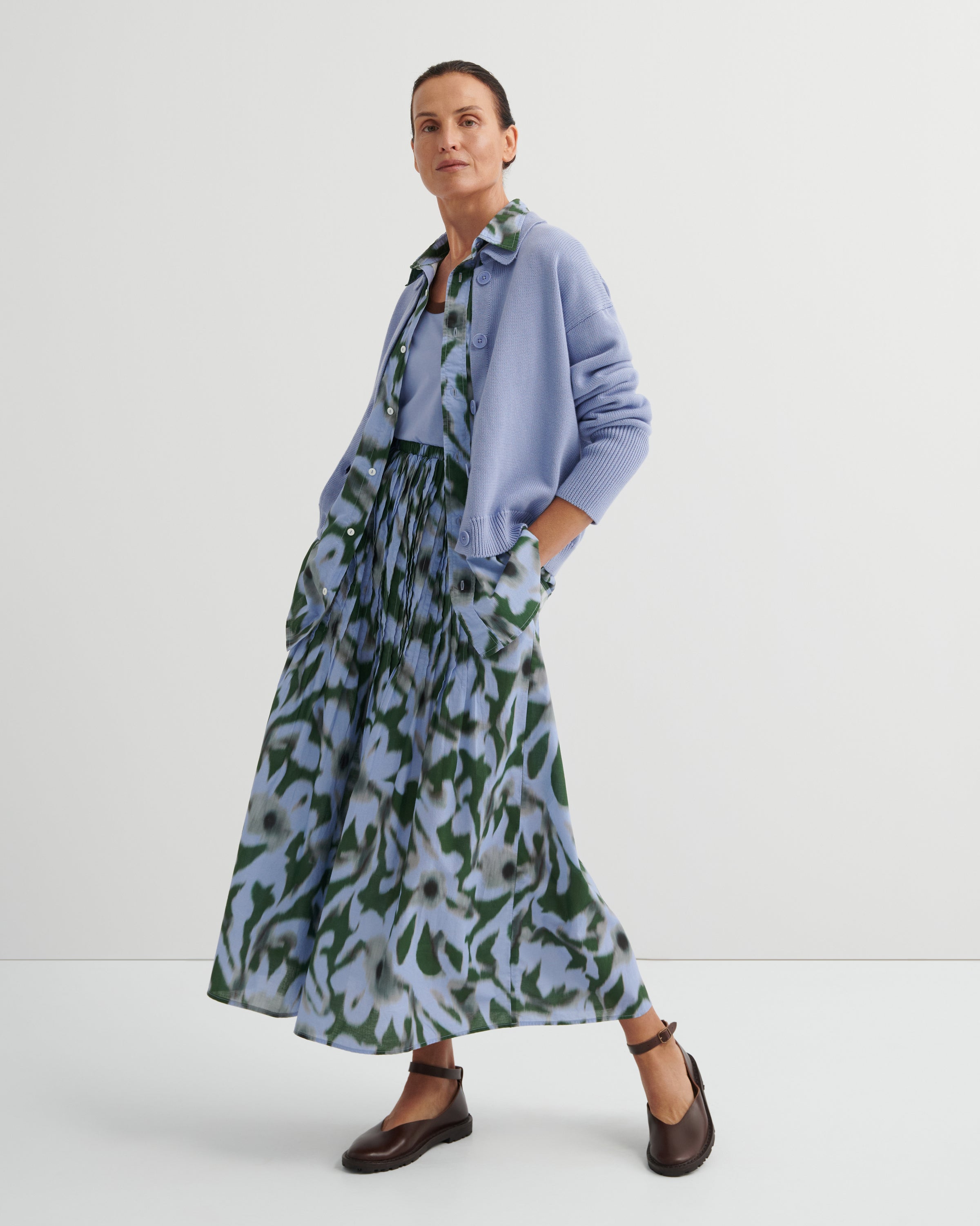 Kowtow Poet Skirt Misty Floral