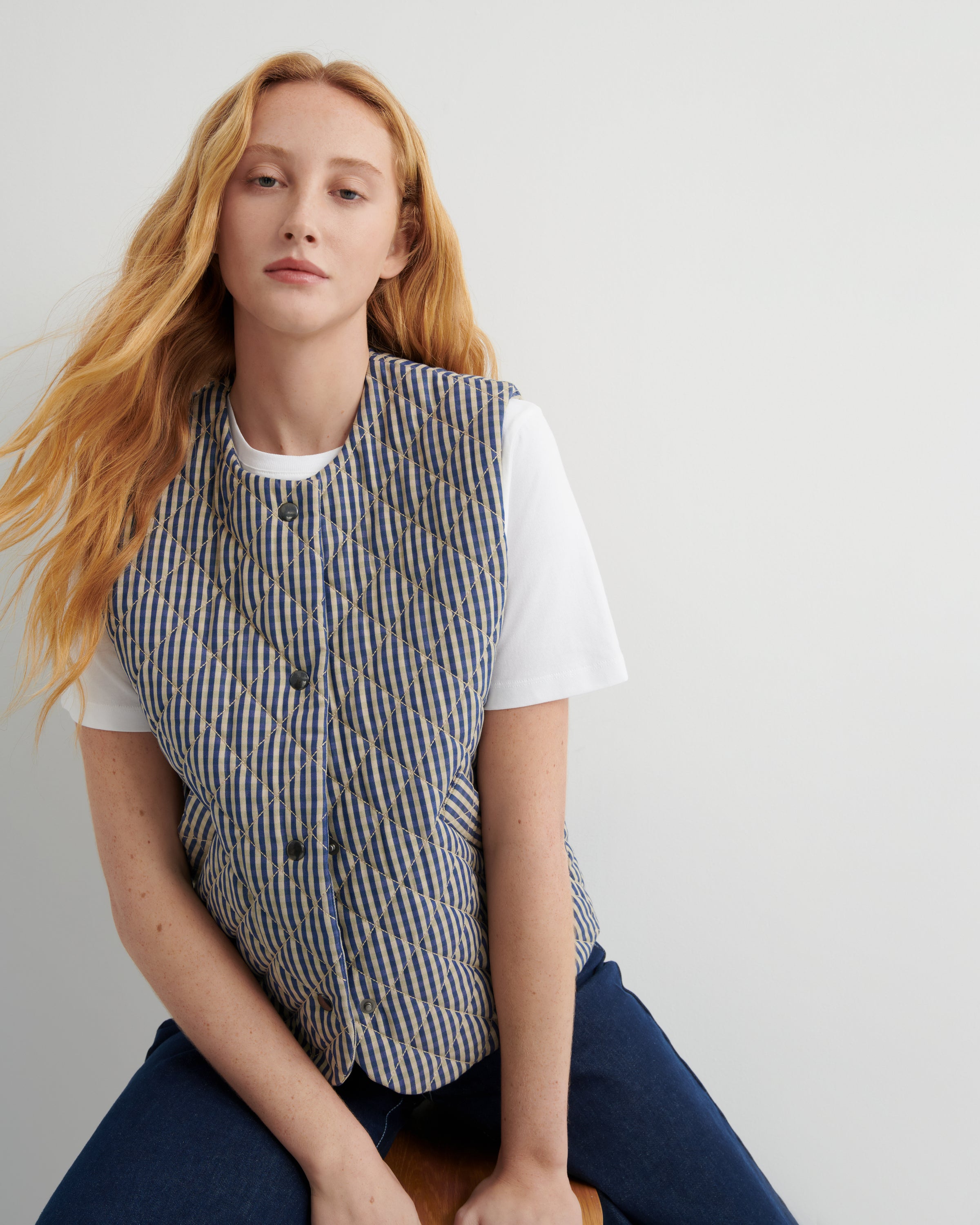 Kowtow Quilter Vest Landscape Check