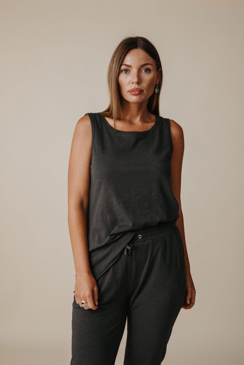 Talamaya Shoreline Singlet Black Sand