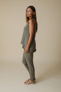 Talamaya Shoreline Singlet Dusty Olive