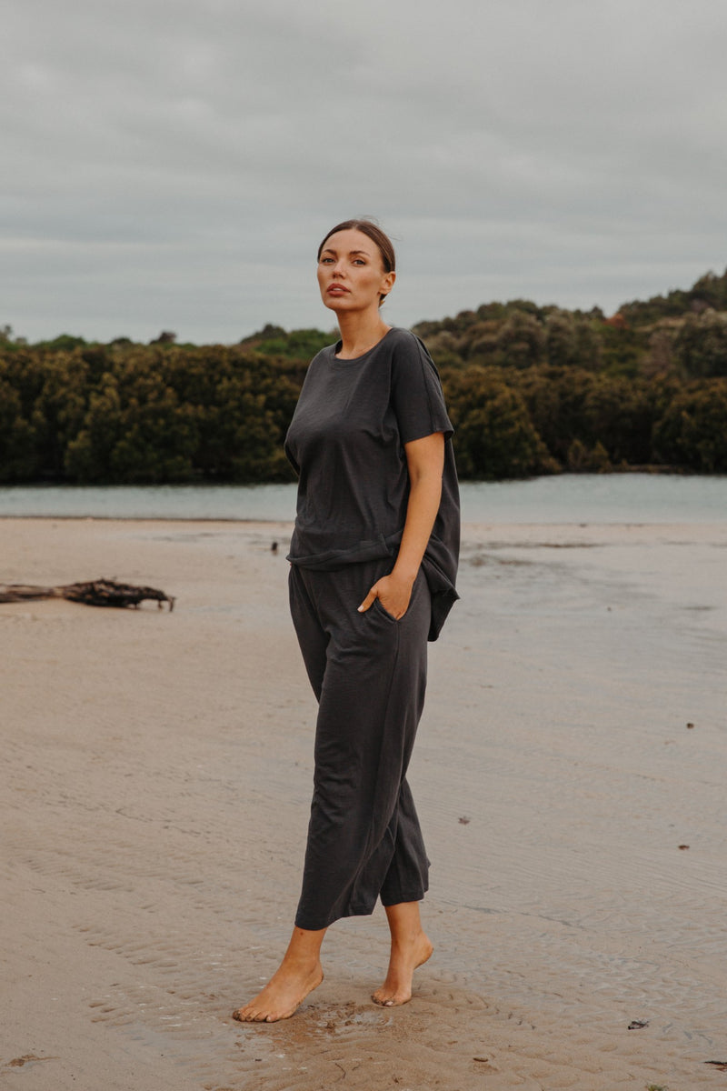 Talamaya Shoreline T-Shirt Black Sand