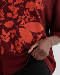 Kowtow Stencil Tee Maroon