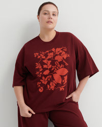 Kowtow Stencil Tee Maroon