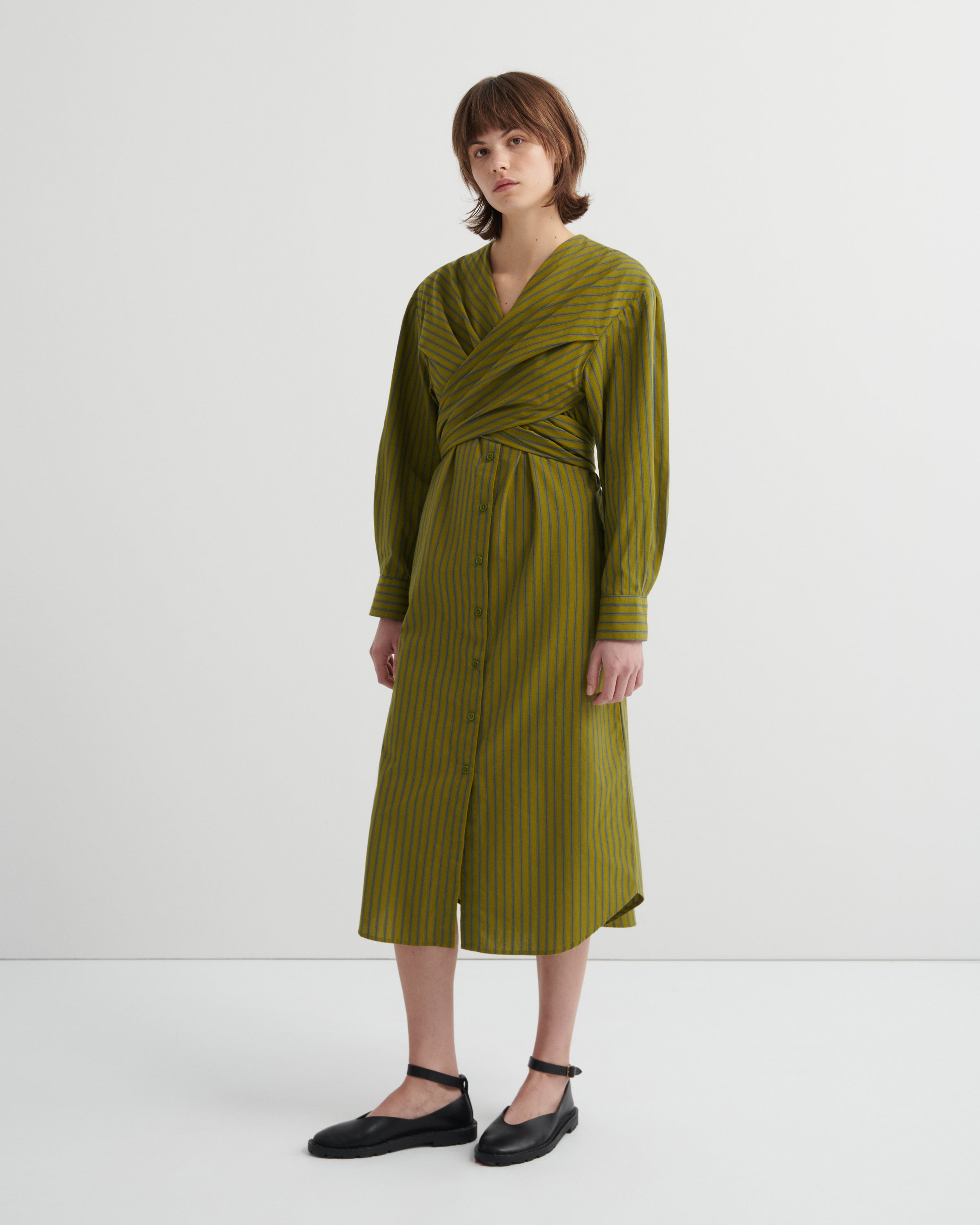 Kowtow Twist Dress Artisan Stripe