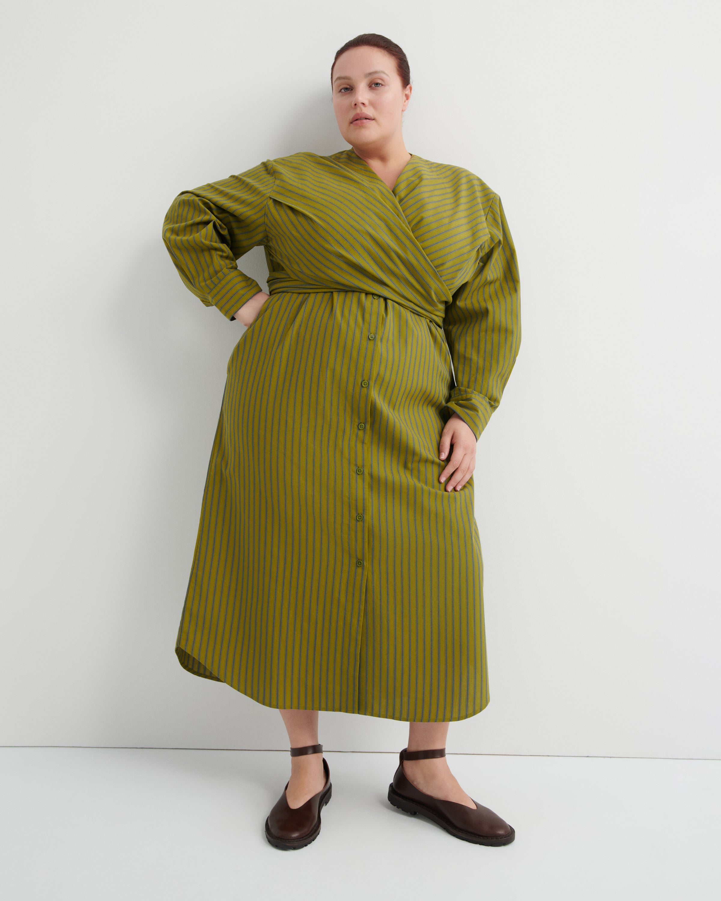 Kowtow Twist Dress Artisan Stripe