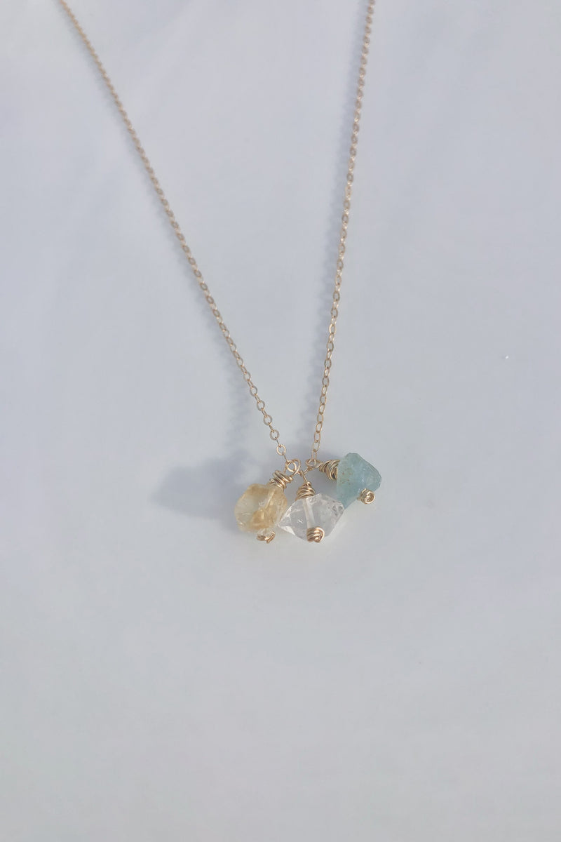 Raw Pendant Necklace | Gemstone Mix