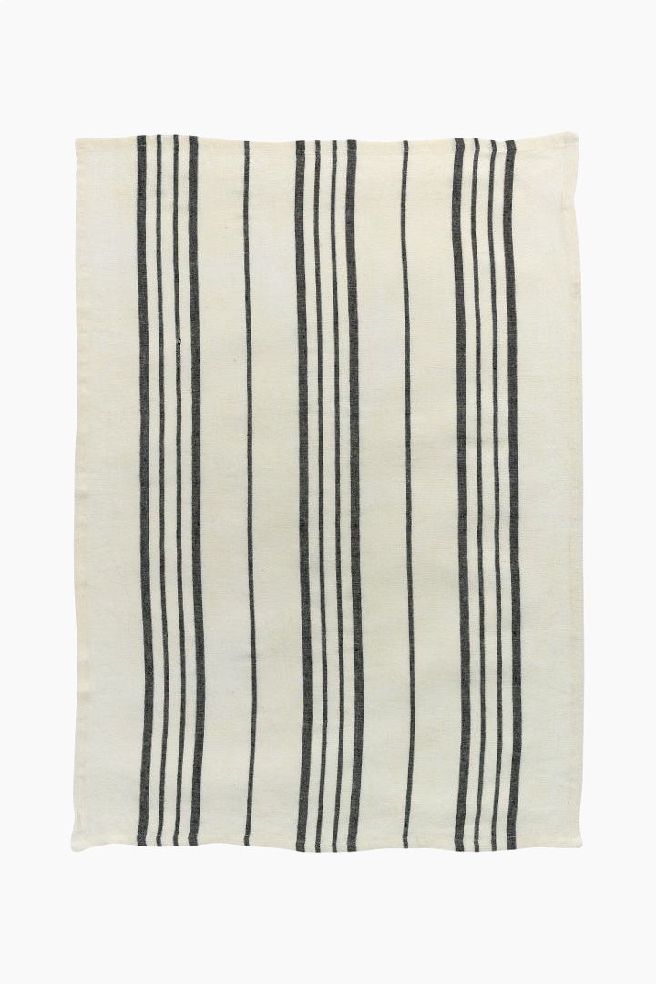 Winkler Linen Tea Towel | Black Stripes