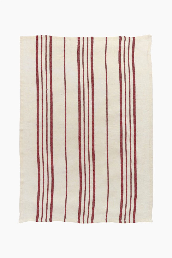 Winkler Linen Tea Towel | Red Stripes